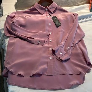 100% mulberry silk crepe de chine long sleeve long tail loose fitting